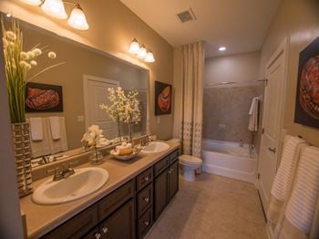 Spacious bathrooms with double vanities*